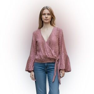 American Eagle Outfitters Dusty Rose Faux Wrap  Balletcore